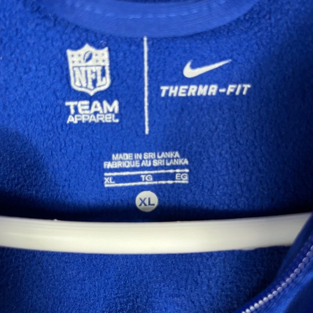 Nike New York Giants Full‎ Zip Hoodie Mens XL Blue Therma-FIT NFL Team Apparel